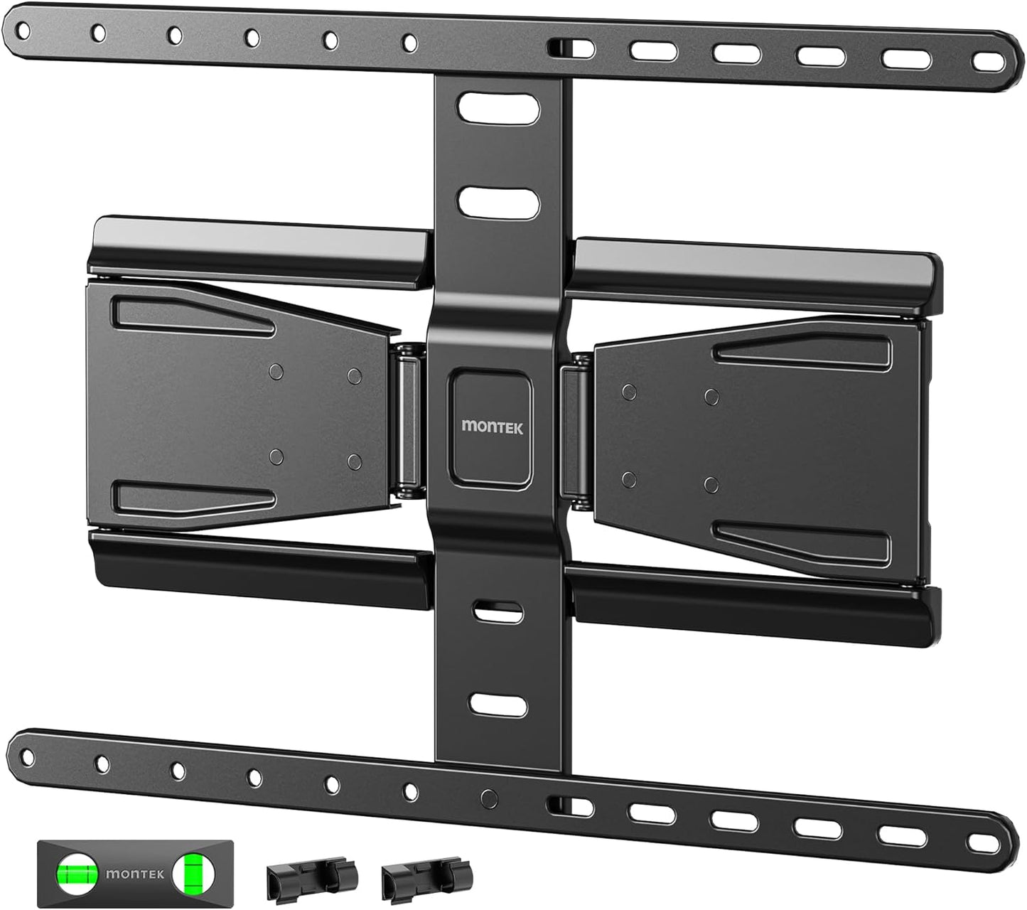 monTEK Ultra Slim TV Wall Mount - Full Motion Bracket for 43-90 Inch TVs | Swivel, Tilt, Leveling, Dual Arms