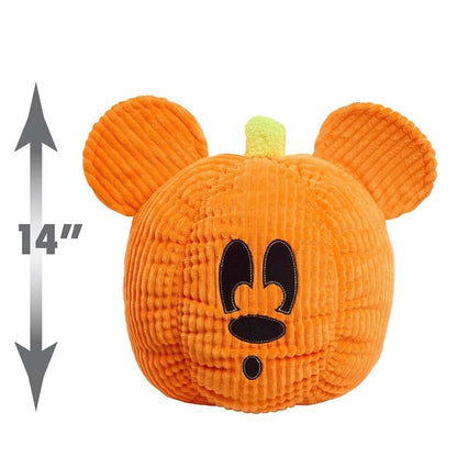 Orange Mickey & Minnie Mouse Pumpkin Plush Pillow - 14in, Corduroy
