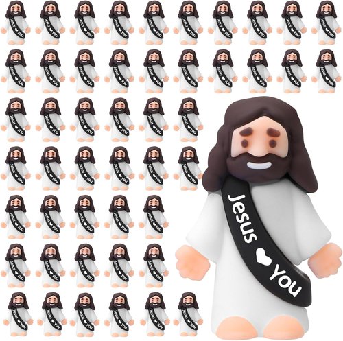 Bememo Mini Jesus Figures - 50 Pcs Christ Toys for Hide and Seek | Perfect Sunday School Party Favors