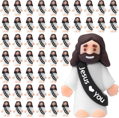 Bememo Mini Jesus Figures - 50 Pcs Christ Toys for Hide and Seek | Perfect Sunday School Party Favors