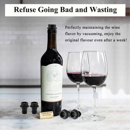 8 PCS Wine Vacuum Stoppers, Keep Wine Fresh for up to 7 Days - 8 Vacuum Stoppers, Wine Pump and Wine Vacuum Stopper, Reusable for Wine Saver, Wine Stoppers for Wine Bottles（Not Include Pump）