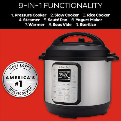 Instant Pot Duo Plus 9-in-1 Electric Pressure Cooker - Versatile Stainless Steel Design, 3 Quart Capacity | Includes 800+ Recipes