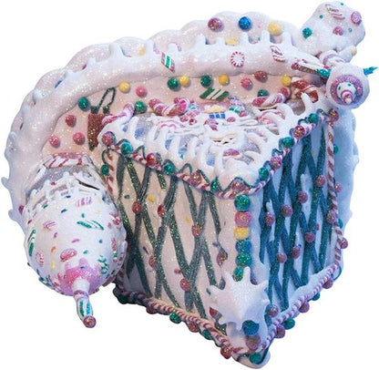 Kurt Adler Gingerbread Inn | 13-Inch Claydough Decoration with C7 Bulb for Festive Cheer