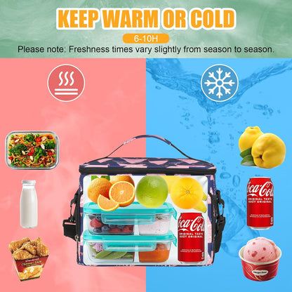 Skiennix Insulated Lunch Box - Leakproof Cooler Bag with Multi Pockets & Adjustable Strap | Ideal for Work, Beach & Picnic