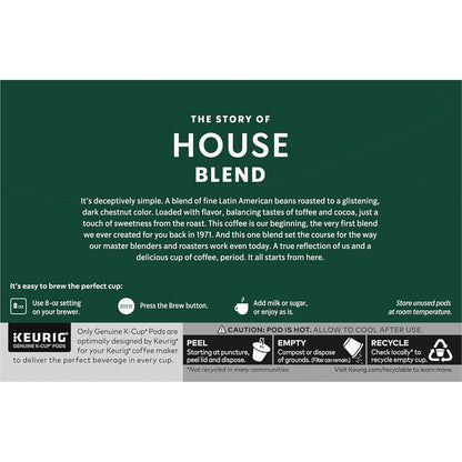 Starbucks K-Cup Coffee Pods - Medium Roast House Blend for Hot or Iced Coffee | 10 Pods