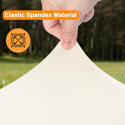 Stretchy Spandex Table Cover by [Brand Name] | 34" x 34" Ivory Fitted Tablecloth - Washable & Wrinkle-Resistant for Indoor/Outdoor Events