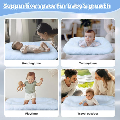 ZumaBlue Infant Support Cushion - Portable Tummy Time Mat for Newborns 0-24 Months | Soft Cotton, Ideal for Home & Travel