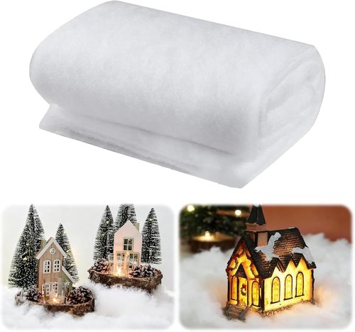 Christmas Snow Blanket - 3 x 8 Ft Fake Snow Blanket for Holiday Decor & DIY Crafts