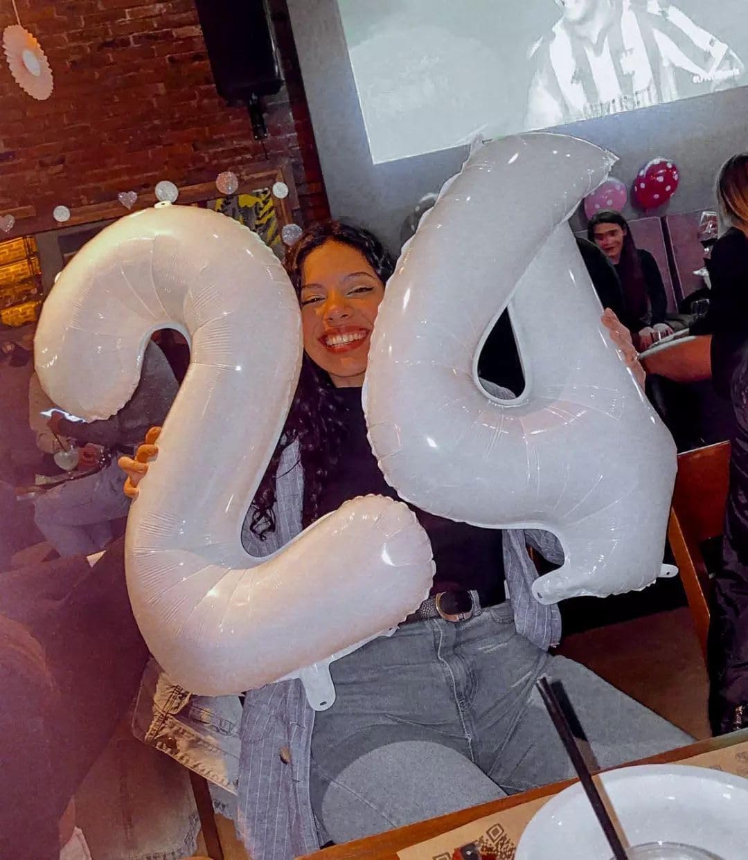 Translucent White Number 40 Balloon - 40 Inch Birthday Decoration for 40th Party Supplies