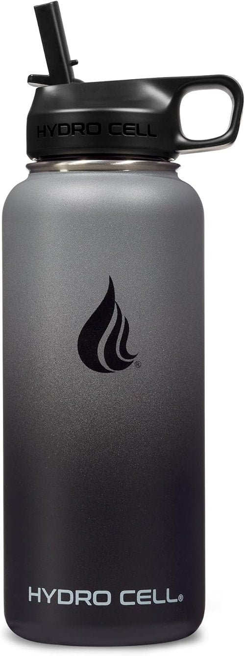 HYDRO CELL Stainless Steel Insulated Water Bottle - Leakproof Design for Hot & Cold Drinks | 32oz Graphite/Black