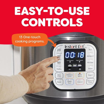 Instant Pot Duo 7-in-1 Electric Pressure Cooker - 8 Quart Stainless Steel with 800+ Recipes App