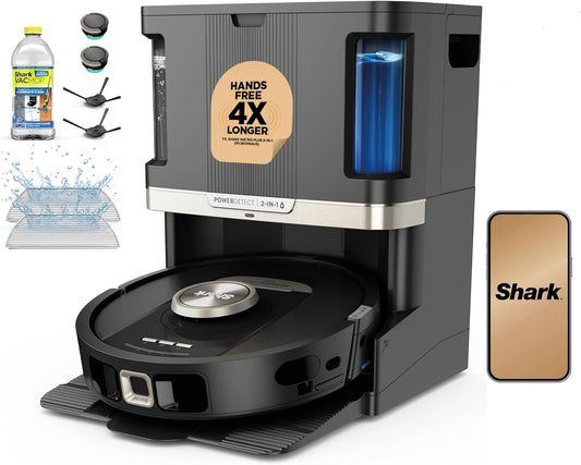 Shark Robot Vacuum & Mop Combo - PowerDetect NeverTouch Pro with Self-Emptying & Self-Clean Pad - Black
