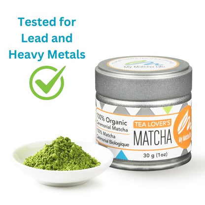 Tea Lover’s Organic Ceremonial Matcha Green Tea Powder: Pure Japanese Matcha, Smooth Taste, Tested for Lead and Heavy Metals, 30 Servings Per Tin, Vegan, Gluten Free, Keto - My Matcha Life®
