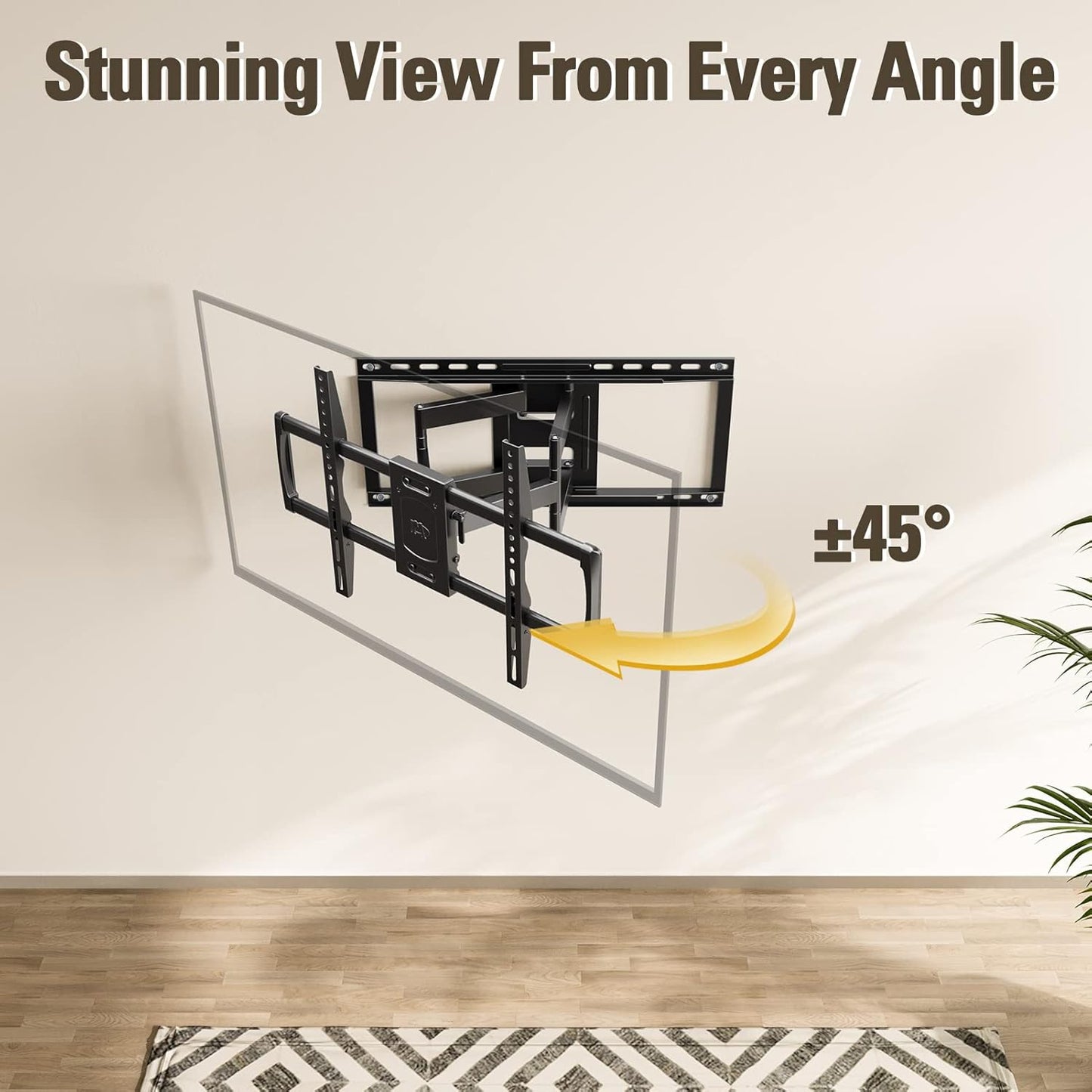 Mounting Dream Full Motion TV Wall Mount - Fits 42-90 Inch TVs, Heavy Duty Bracket, Max VESA 600x400mm, Up to 132LBS