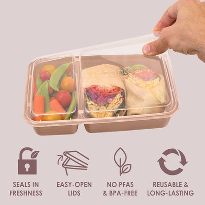 Bentgo Prep - 20-Piece Reusable Meal Prep Containers | Durable, BPA-Free, Microwave & Dishwasher Safe (Rose Gold)