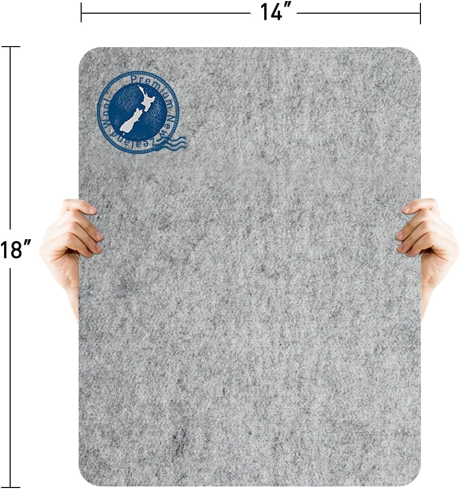 ZOMONETI Wool Pressing Mat - 18" x 14" 100% New Zealand Felted Wool Ironing Pad for Quilting & Sewing