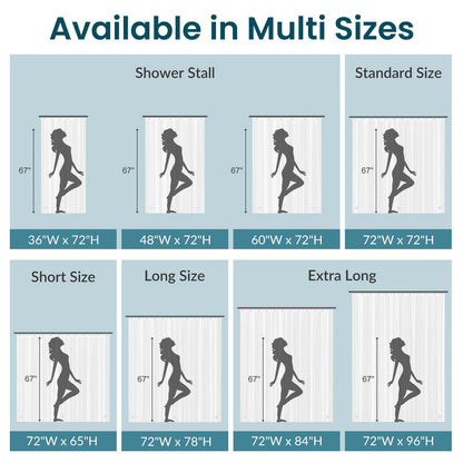 Titanker Short Shower Curtain Liner 72x65, Clear PEVA Shower Liner Lightweight Waterproof Shower Curtains for Bathroom with Magnets and Rustproof Grommet Holes