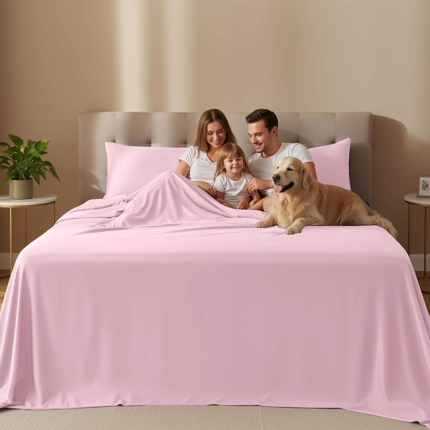 Utopia Bedding California King Sheet Set - Soft, Breathable Microfiber | 4-Piece in Crystal Pink