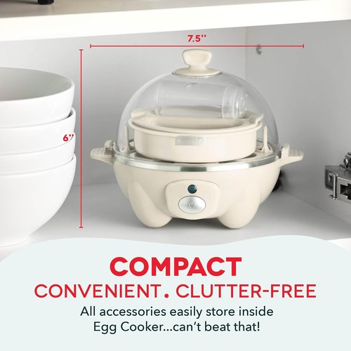 Dash Rapid Egg Cooker | Boiler, Poacher & Steamer - Holds 7 Eggs - Dishwasher Safe & BPA Free