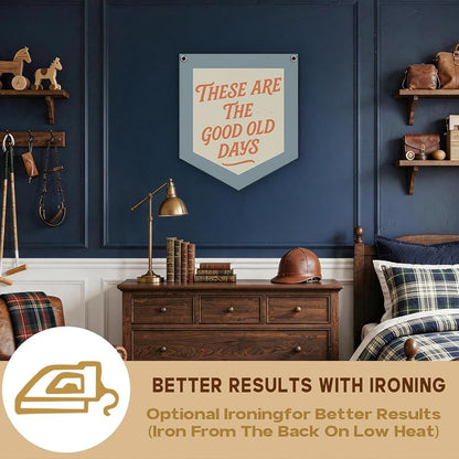 These Are The Good Old Days Office Wall Decor Pennant Flag 12x14 in - Variation: kidroom-06