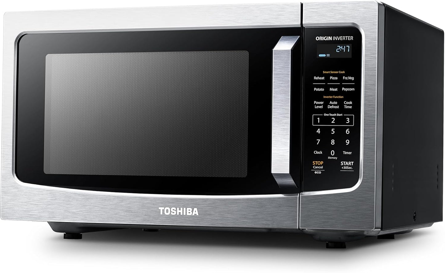 TOSHIBA Countertop Microwave Oven - Inverter Technology & Smart Sensor | 1.6 Cu.ft, Stainless Steel