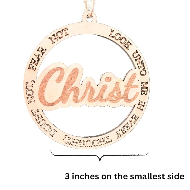 Look Unto Me 20-Pack Wood Christmas Ornaments – LDS Youth Theme 2025