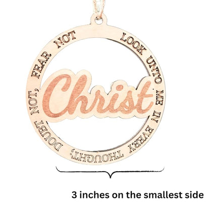 Look Unto Me 20-Pack Wood Christmas Ornaments – LDS Youth Theme 2025
