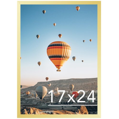 JCJMY 17x24 Picture Frame Gold for Poster Photo Picture, Horizontal and Vertical Formats for Wall Hanging, 17 x 24 Wall Gallery Poster Photo Frame for 17 by 24 Photos Posters, Gold