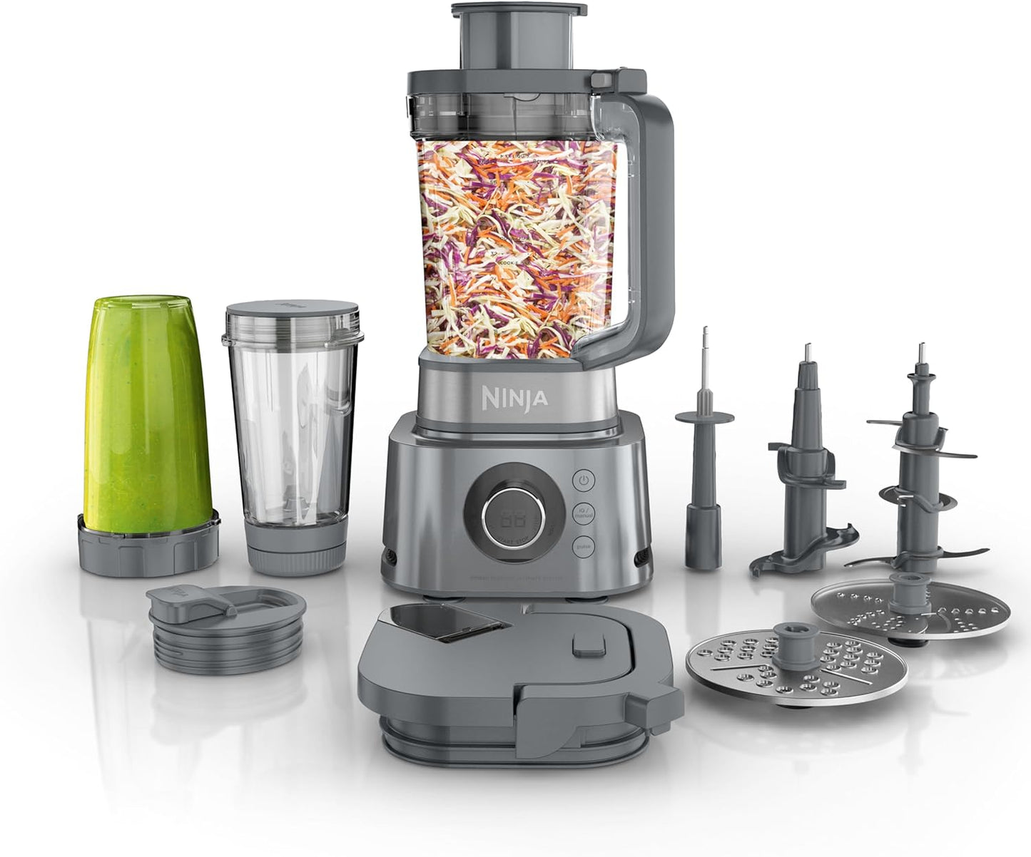 Ninja Blender - Food Processor Combo | Power Blender System for Smoothies & Shakes, 72-Oz Pitcher, Silver