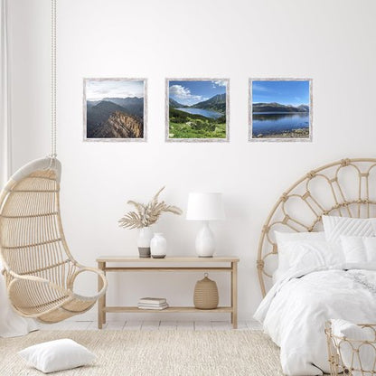 JCJMY 8x8 Picture Frame for Wall Hanging or Tabletop, 8 x 8 Square Wall Gallery Poster Photo Frame with Durable Shatter Resistant Plexiglass,Rustic White