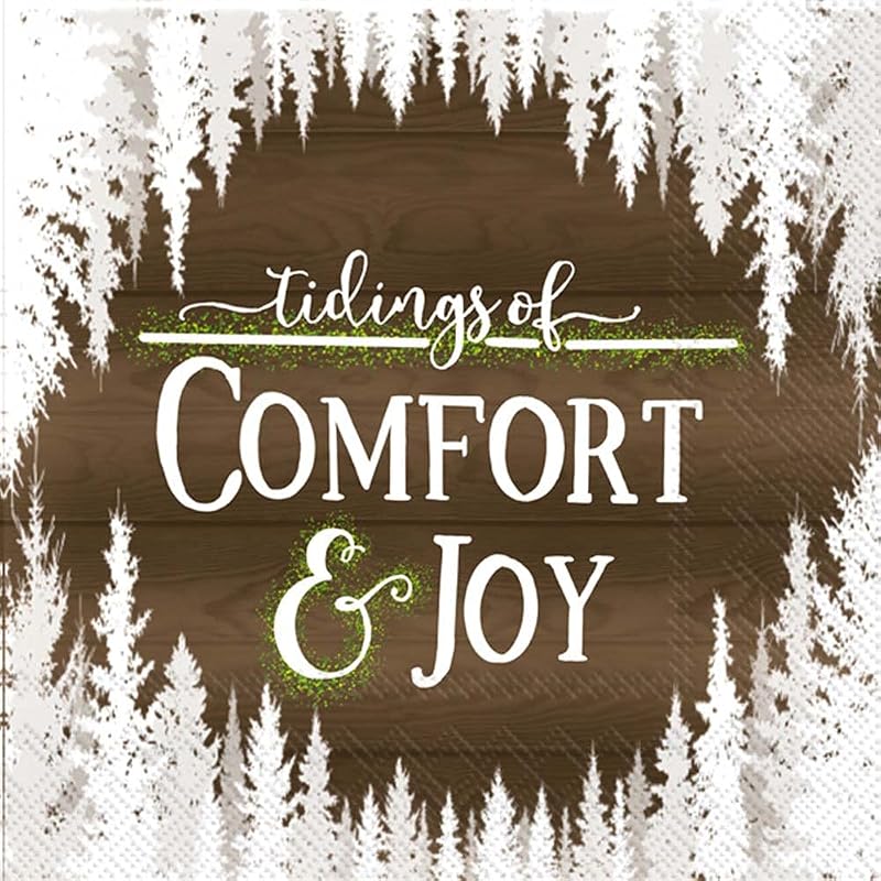 IHR Ideal Home Range Comfort and Joy 3-Ply Cocktail Napkins - 20 Count, 5 x 5 inches