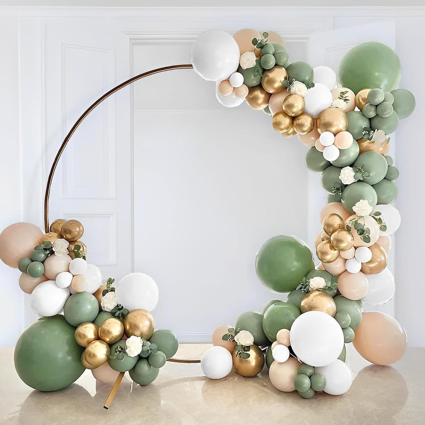Voircoloria 110-Piece Sage Green Balloons - 12-Inch Olive Green Latex for Weddings, Graduations & Parties
