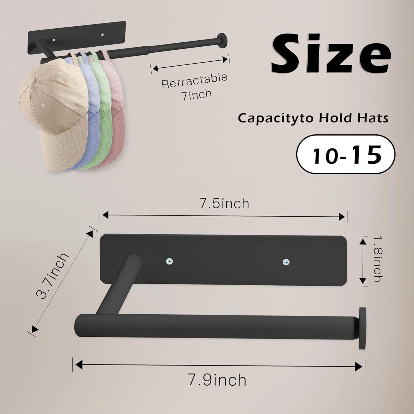 Skiennix Hat Rack - Versatile Door & Wall Organizer for Baseball Caps - Space-Saving Design