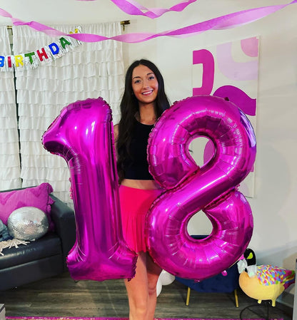 Number 2 Balloon by [Brand Name] - 40 Inch Rosy Purple Birthday Decoration for Second Birthday Party