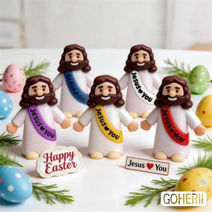 Little Jesus Figures - 30 Pack Mini Jesus Figurines in 5 Colors for Easter Party Favors | Ideal for Sunday School & Church Celebrations