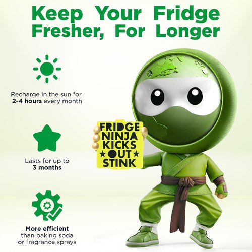Fridge Ninja Compact Fridge Deodorizer - 2 Pack of Activated Carbon for Superior Odor Control