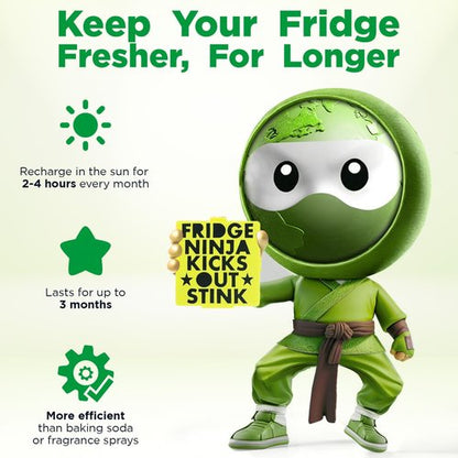 Fridge Ninja Compact Fridge Deodorizer - 2 Pack of Activated Carbon for Superior Odor Control