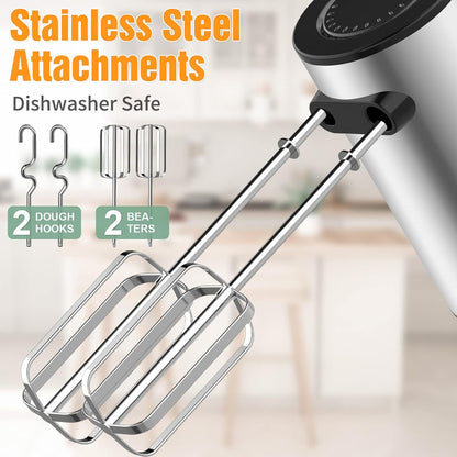Skiennix 600W Electric Hand Mixer - 10 Speed Powerful Kitchen Mixer with Turbo | Lightweight, Includes Beaters & Dough Hooks
