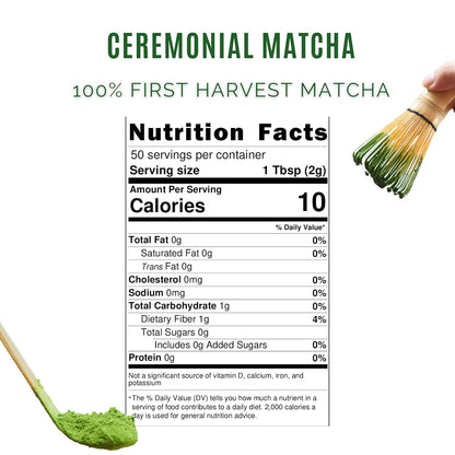 Satoen Ceremonial Grade Matcha Powder - Premium Japanese Green Tea from First Harvest (100g)