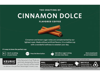 Starbucks K-Cup Pods - Cinnamon Dolce Flavored Coffee with Sweet Notes | 10 Recyclable Pods per Pack (4 Packs)