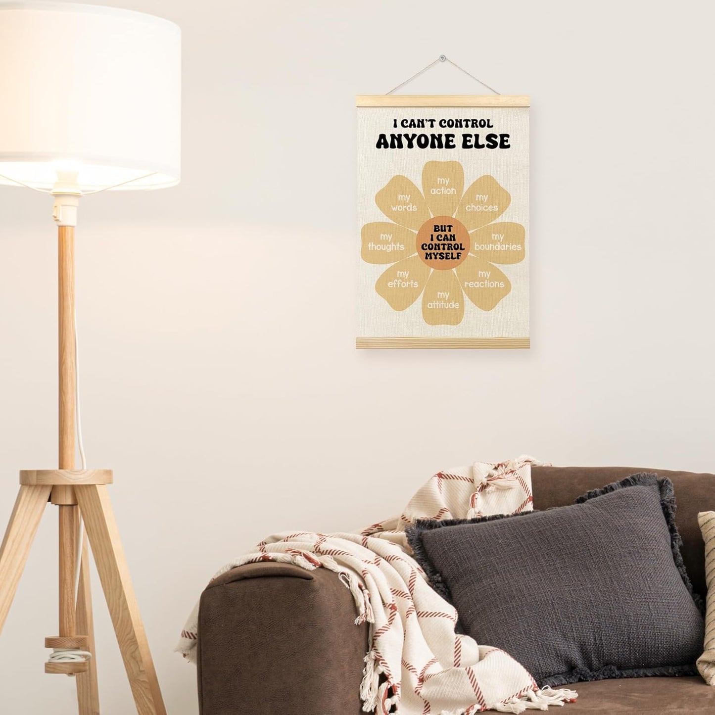 TLESKE Mental Health Poster Frame - Calming Wall Art for School Counselors | 12x16" Therapy Decor
