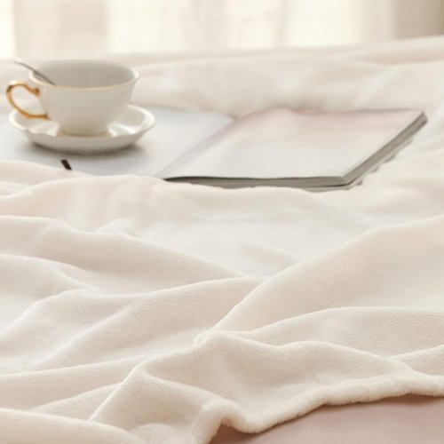 Bedsure Fleece Throw Blanket - Cozy Cream Plush Blanket for Couch | Lightweight 50x60 Inches