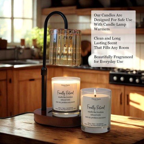 Cedar Crate Market - Retirement Gift for Woman, Men - Finally Retired Soy Wax Candle,Caribbean Retreat Scented, 60 Hours Burn, Eco-Friendly Glass Jar, Farewell Presents for Coworkers - Made in USA
