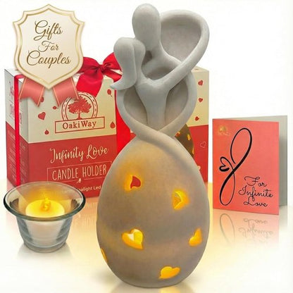 Infinity Love Candle Holder - Flickering LED Candle for Couples | Perfect Gift for Weddings & Engagements