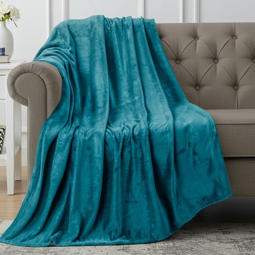 Utopia Bedding Fleece Blanket Throw XL Size Turquoise 300GSM Luxury Anti-Static Fuzzy Soft Microfiber Blanket for Couch, Sofa and Bed (50x70 Inch)