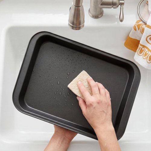 Lyellfe Non-Stick Baking Pan Set - 3 Pack 13 x 9 Inch Deep Cookie Sheets for Brownies & Lasagna | BPA Free