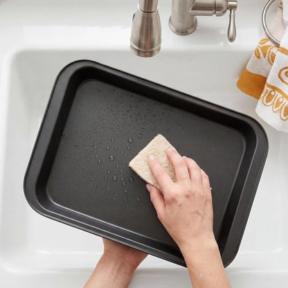 Lyellfe Non-Stick Baking Pan Set - 3 Pack 13 x 9 Inch Deep Cookie Sheets for Brownies & Lasagna | BPA Free