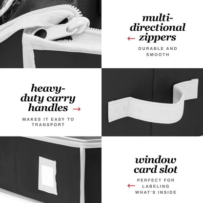 Premium Wrapping Paper Organizer - Heavy Duty Gift Wrap Holder with Extra Pockets | Fits Up to 27 Rolls (Black)