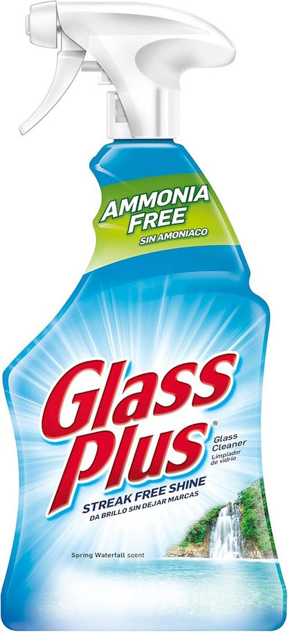 Glass Plus Glass Cleaner - Streak-Free Formula for Crystal Clear Shine | 32 Fl Oz Bottle