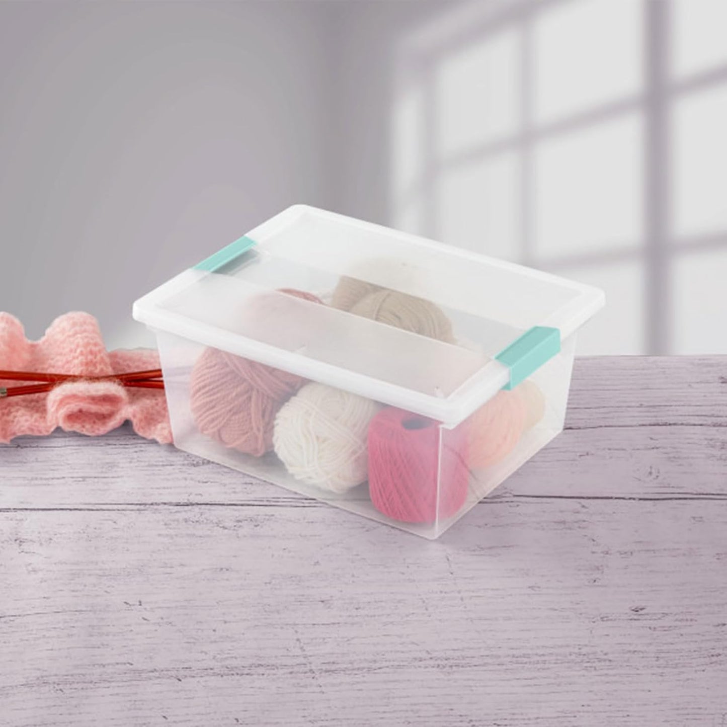 Sterilite 12-Pack Clip Box | Stackable Clear Plastic Storage Bins with Latching Lids - Ideal for Arts, Crafts, and Office Organization